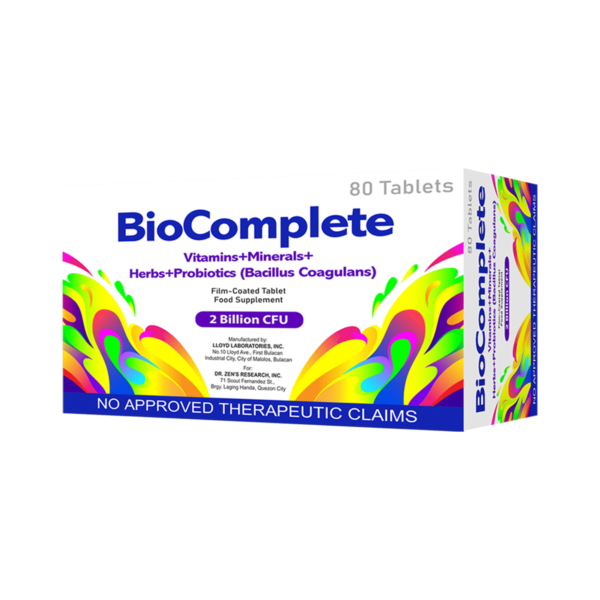 Biocomplete Vitamins + Miniral + Herbs + 2B Probiotics (Bacillus Coagulans)